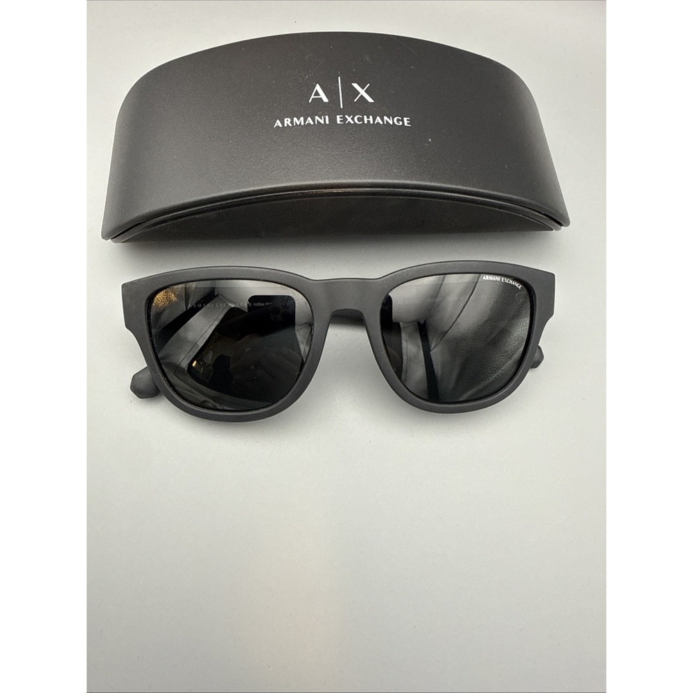 Armani Exchange AX4115SU 807887 Matte Black Authentic Logo Sunglasses & Case HOT